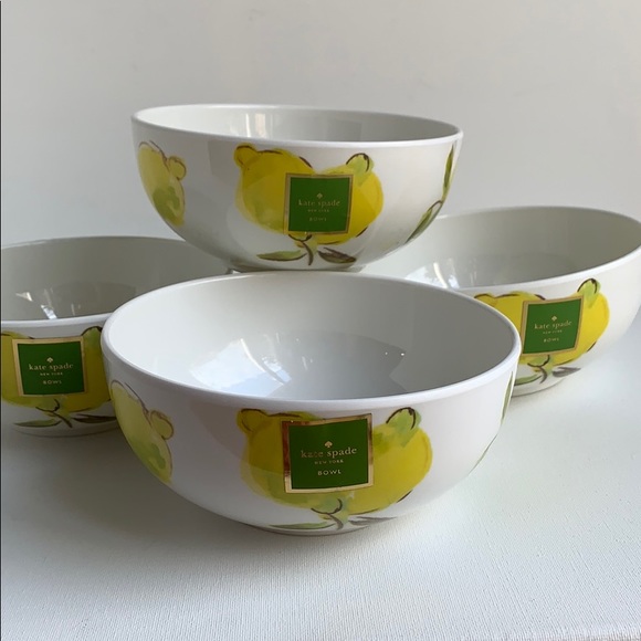 kate spade Other - NEW Kate Spade 6” Lemon Bowls - Set of 4